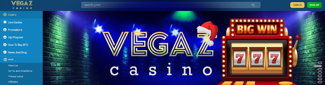 Vegaz Casino och en spelmaskin