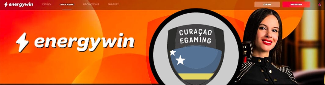 EnergyWin Casino har spellicens från Curacao banner