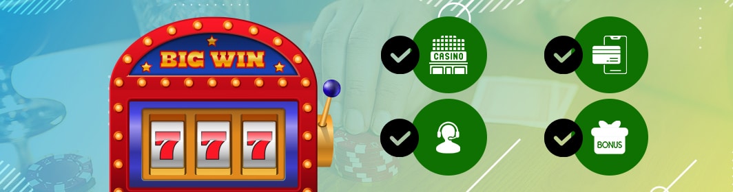 Slotmaskin och fyra informationspunkter för casino utan spelgräns
